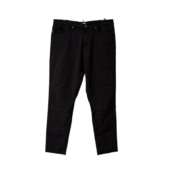 Olivers Apparel Black Stretch Performance Flat Front Chino Pants Mens Size 32 - Picture 1 of 6